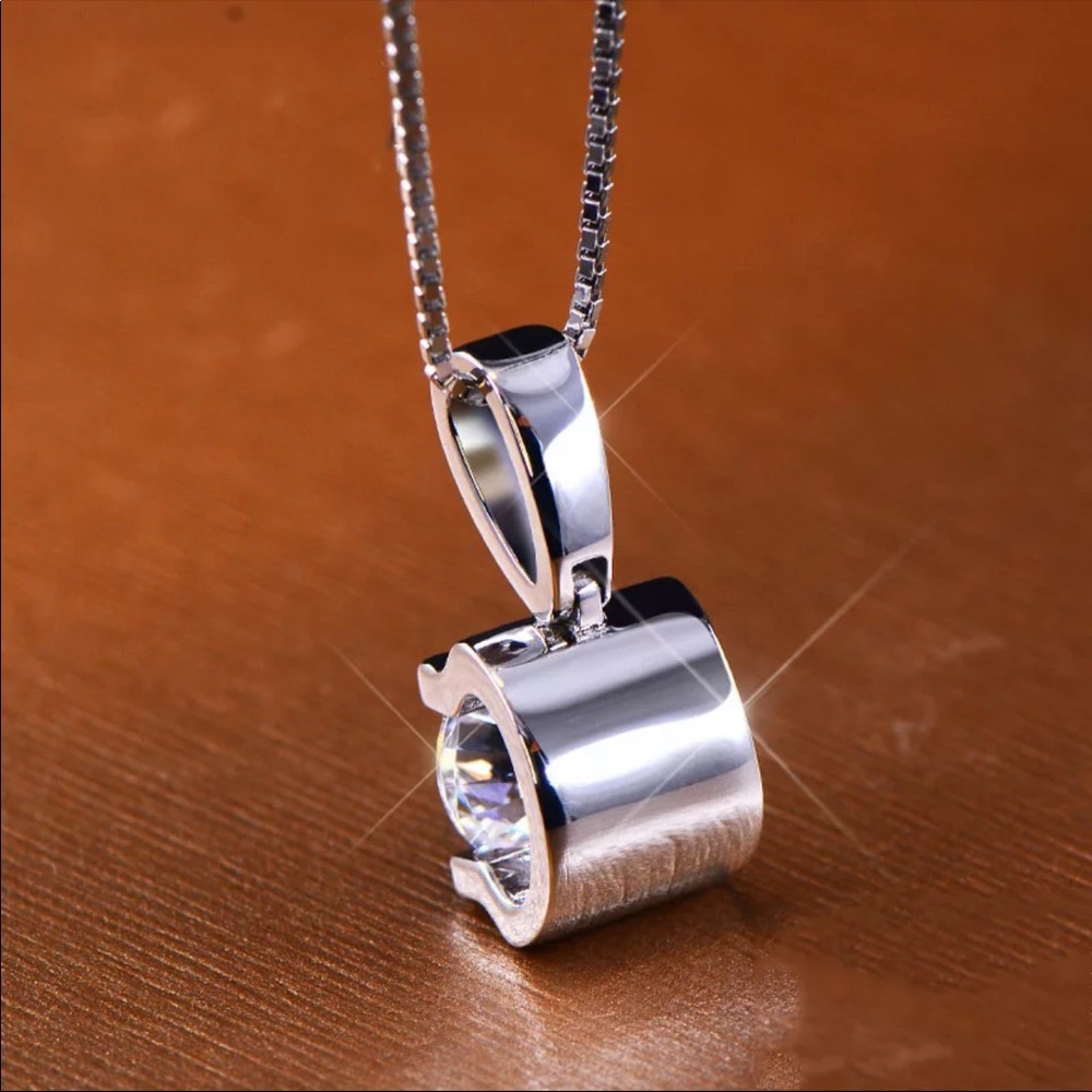 New 925 Silver Women’s Beautiful Diamond Necklace - Picture 4 of 5
